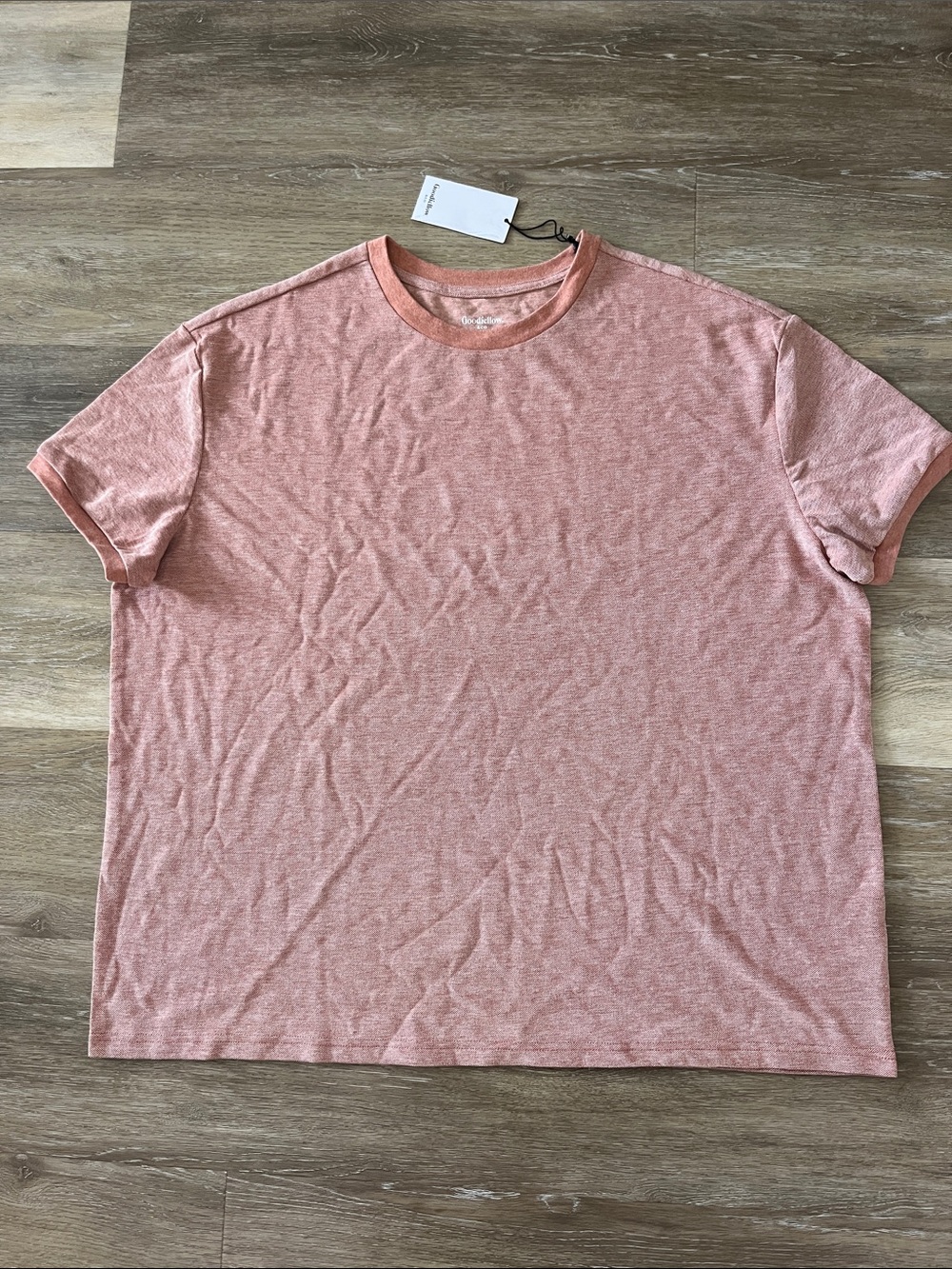 NWT Goodfellow & Co Men's Standard Fit Ringer T-Shirt Fall Orange Size XXL